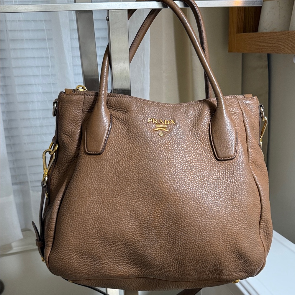Authentic Prada Tan Leather Bag